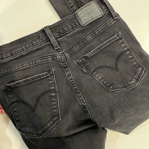 Levi Strauss High-Rise Ripped Black Super Skinny Jeans